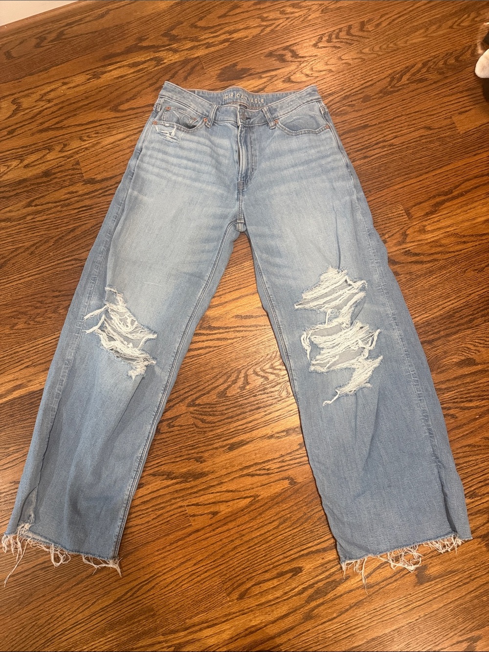 American Eagle Outfitters Light Blue Distressed Boyfriend Jeans